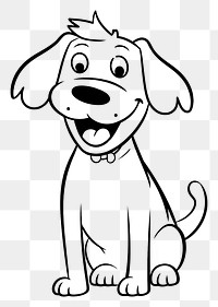 PNG  Happy dog sketch cartoon drawing. AI generated Image by rawpixel.
