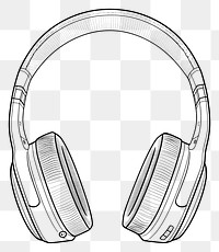 PNG  Headphones headset sketch line. AI generated Image by rawpixel.