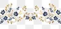 PNG Vintage floral ornament frame border graphics pattern white background