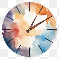 PNG Clock shape watercolor paint white background. AI generated Image by rawpixel.