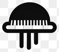 PNG Piano with circle logo black monochrome. AI generated Image by rawpixel.