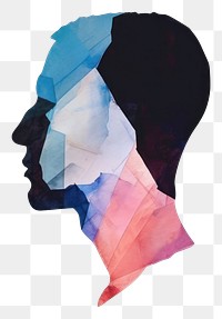 PNG  Face silhouette white background creativity side view. AI generated Image by rawpixel.