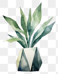 PNG Small plant vase leaf art. 