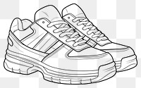 PNG Sneaker sketch footwear drawing. 