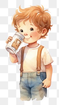 PNG  Drinking milk child cute baby. AI generated Image by rawpixel.
