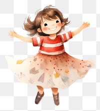 PNG  Girl wearing christmas dress portrait dancing cute. AI generated Image by rawpixel.