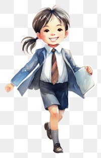 PNG  Girl in business suite anime cute publication. AI generated Image by rawpixel.