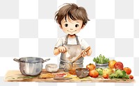 PNG  Boy cooking child food cute. AI generated Image by rawpixel.