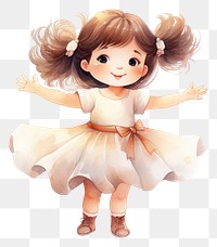 PNG  Chubby happy girl in ballerina suit representation cute toy. AI generated Image by rawpixel.
