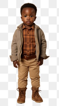 PNG Little black kid standing portrait footwear. AI generated Image by rawpixel.