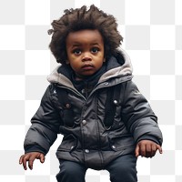 PNG Little black kid outdoors disappointment distraught. AI generated Image by rawpixel.