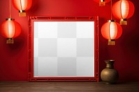 PNG Chinese picture frame mockup, transparent design