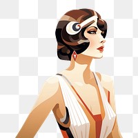 PNG Art-Deco Illustrations of woman art adult photography. AI generated Image by rawpixel.