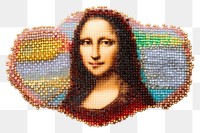 PNG Mona lisa brooch bead white background. AI generated Image by rawpixel.