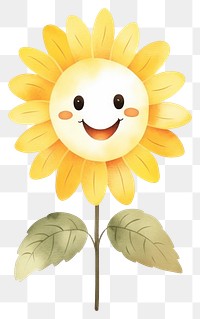 PNG  Daisy sunflower plant white background. AI generated Image by rawpixel.