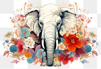 PNG Elephant flower elephant wildlife. AI generated Image by rawpixel.