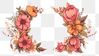 PNG Flower pattern drawing plant. AI generated Image by rawpixel.