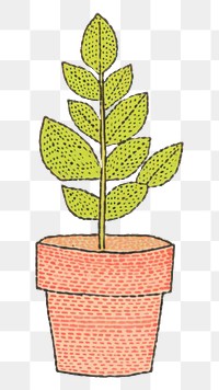 PNG Plant in a pot leaf text creativity. AI generated Image by rawpixel.