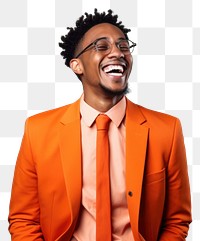 PNG  A mixed raced black young man glasses laughing adult. AI generated Image by rawpixel.