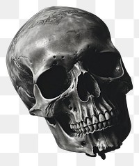 PNG Skull black monochrome halloween. AI generated Image by rawpixel.