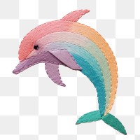 PNG Dolphin embroidery dolphin pattern. AI generated Image by rawpixel.