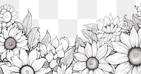 PNG  Sunflowers backgrounds pattern drawing. AI generated Image by rawpixel.