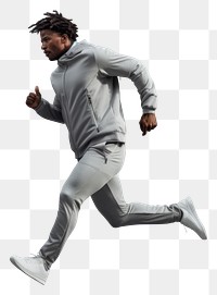 PNG  Man running in sports outfit jumping adult determination. AI generated Image by rawpixel.