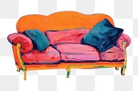 PNG Couch furniture painting architecture. AI generated Image by rawpixel.