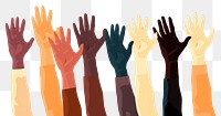 PNG Hands rising backgrounds people variation. AI generated Image by rawpixel.