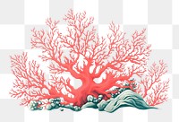 PNG  Pastal coral border nature outdoors drawing. AI generated Image by rawpixel.