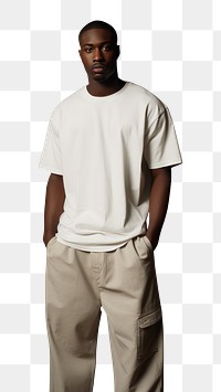 PNG Black male t-shirt standing fashion. AI generated Image by rawpixel.