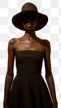 PNG Black female dress fashion yellow. AI generated Image by rawpixel.