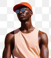 PNG Black male sunglasses adult orange background. AI generated Image by rawpixel.