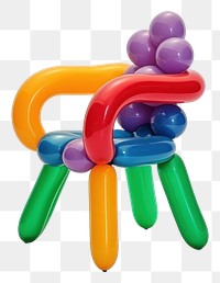 PNG  A balloon twisting in the shape of a chair balloon toy white background creativity. AI generated Image by rawpixel.