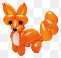 PNG A balloon twisting in the shape of a fox figurine white background representation. 