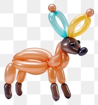 PNG  A balloon twisting in the shape of a deer figurine white background representation. AI generated Image by rawpixel.