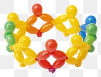 PNG  A balloon twisting in the shape of a crown balloon white background togetherness celebration. AI generated Image by rawpixel.
