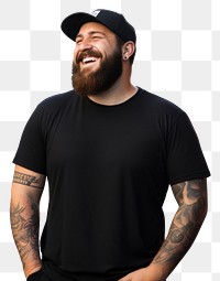 PNG Plus size latino man photography laughing portrait. AI generated Image by rawpixel.