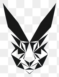 PNG Rabbit face black white logo. 