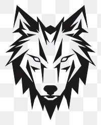 PNG Wolf white black logo. 