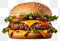 PNG Cheeseburger food hamburger vegetable. AI generated Image by rawpixel.