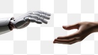 PNG 3d robot hand touching hand with human hand technology finger adult. 