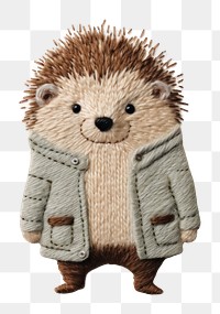 PNG Hedgehog wears a sweater textile mammal animal. AI generated Image by rawpixel.