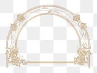 PNG Frame with arch and roses architecture circle gold. AI generated Image by rawpixel.