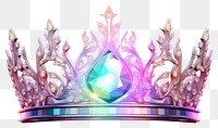 PNG Holographic queen crown jewelry white background celebration. AI generated Image by rawpixel.