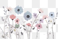 PNG Flowr garden art pattern drawing. AI generated Image by rawpixel.
