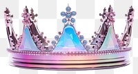 PNG Holographic crown jewelry tiara white background. AI generated Image by rawpixel.
