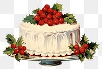 PNG Christmas cake dessert fruit plant. AI generated Image by rawpixel.