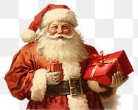 PNG Santa claus christmas white background celebration. AI generated Image by rawpixel.