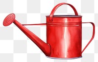 PNG  Watering can handle metal red. AI generated Image by rawpixel.